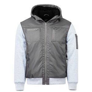 Fabric Mens Fleece Lined Jacket / Charcoal